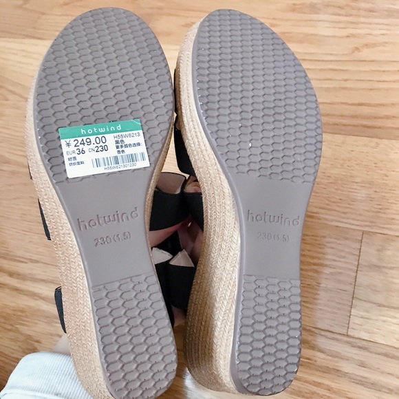 Hotwind black strappy wedges size 36 - Picture 5 of 5